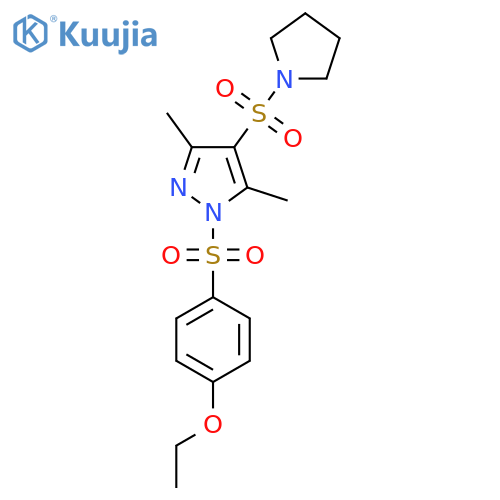 1-(4-ethoxybenzenesulfonyl)-3,5-dimethyl-4-(pyrrolidine-1-sulfonyl)-1H-pyrazole structure