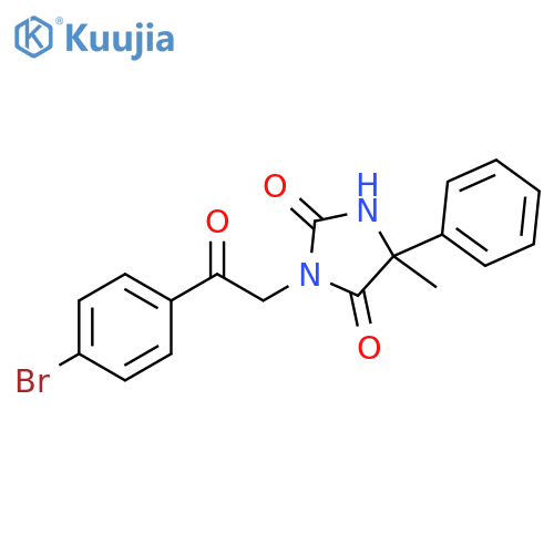 3-[2-(4-Bromophenyl)-2-oxoethyl]-5-methyl-5-phenylimidazolidine-2,4-dione structure