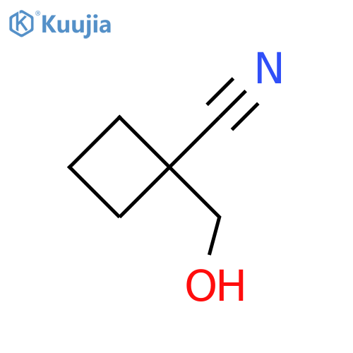 1-(hydroxymethyl)cyclobutane-1-carbonitrile structure