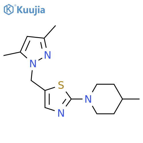 1-(5-[(3,5-DIMETHYL-1H-PYRAZOL-1-YL)METHYL]-1,3-THIAZOL-2-YL)-4-METHYLPIPERIDINE structure