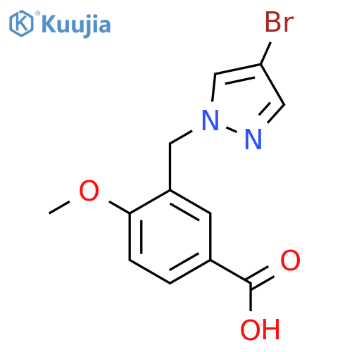 3-(4-Bromo-1h-pyrazol-1-yl)methyl-4-methoxybenzoic acid structure