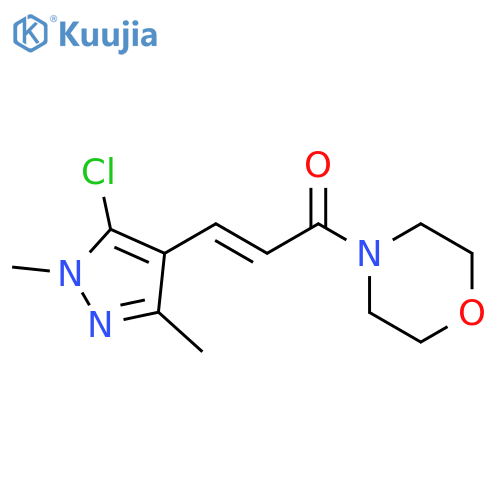 (2E)-3-(5-chloro-1,3-dimethyl-1H-pyrazol-4-yl)-1-(morpholin-4-yl)prop-2-en-1-one structure