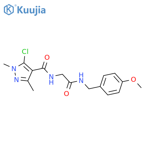 2-[(5-Chloro-1,3-dimethyl-1H-pyrazol-4-yl)formamido]-N-[(4-methoxyphenyl)methyl]acetamide structure