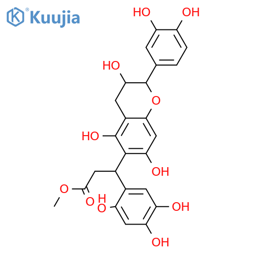 6-[2-(Methoxycarbonyl)-1-(2,4,5-trihydroxyphenyl)ethyl]-3,3',4',5,7-pentahydroxyflavan; (1''S,2R,3S)-form structure