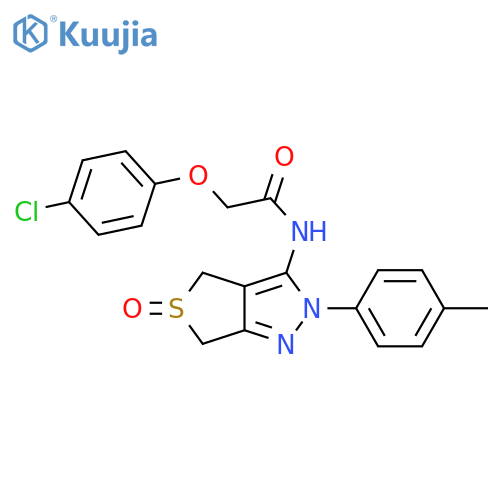 2-(4-chlorophenoxy)-N-2-(4-methylphenyl)-5-oxo-2H,4H,6H-5lambda4-thieno3,4-cpyrazol-3-ylacetamide structure