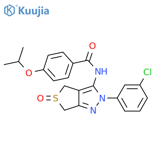 N-2-(3-chlorophenyl)-5-oxo-2H,4H,6H-5lambda4-thieno3,4-cpyrazol-3-yl-4-(propan-2-yloxy)benzamide structure