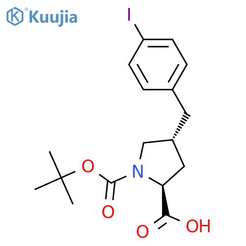 (2S,4R)-1-(tert-Butoxycarbonyl)-4-(4-iodobenzyl)pyrrolidine-2-carboxylic acid structure