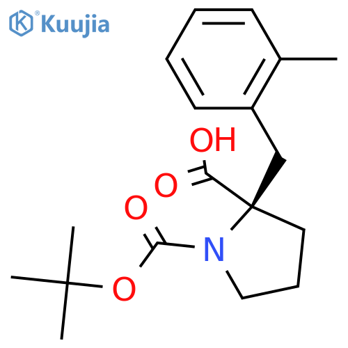 (R)-1-(tert-Butoxycarbonyl)-2-(2-methylbenzyl)pyrrolidine-2-carboxylic acid structure