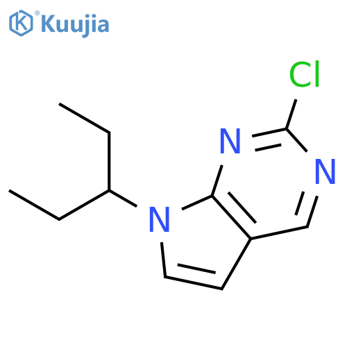 2-Chloro-7-(pentan-3-yl)-7H-pyrrolo[2,3-d]pyrimidine structure
