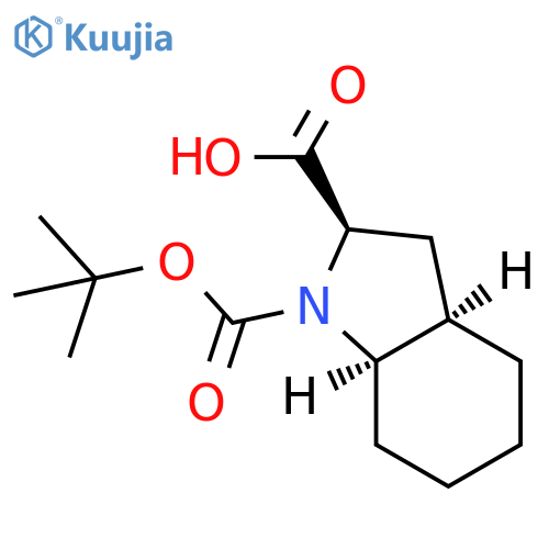 (2R,3aR,7aR)-1-tert-butoxycarbonyl-2,3,3a,4,5,6,7,7a-octahydroindole-2-carboxylic acid structure