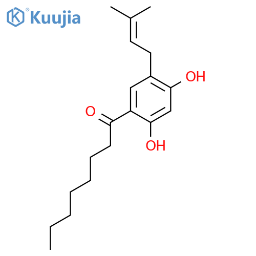1-Octanone, 1-[2,4-dihydroxy-5-(3-methyl-2-butenyl)phenyl]- structure
