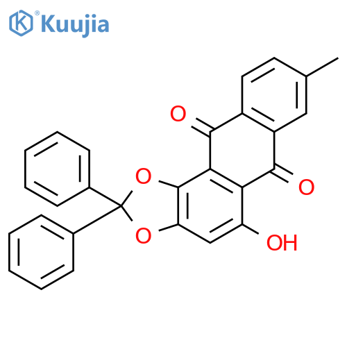 Anthra[1,2-d]-1,3-dioxole-6,11-dione, 5-hydroxy-8-methyl-2,2-diphenyl- structure