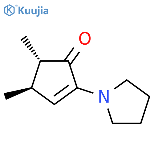 2-Cyclopenten-1-one, 4,5-dimethyl-2-(1-pyrrolidinyl)-, (4R,5S)-rel- structure