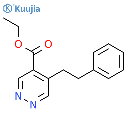 4-Pyridazinecarboxylic acid, 5-(2-phenylethyl)-, ethyl ester structure