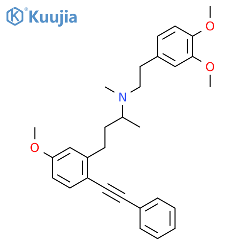 N-[2-(3,4-Dimethoxyphenyl)ethyl]-4-[5-methoxy-2-(2-phenylethynyl)phenyl]-N-methylbutan-2-amine structure