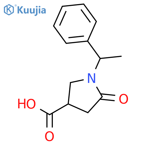 (3R)-5-oxo-1-[(1R)-1-phenylethyl]pyrrolidine-3-carboxylic acid structure